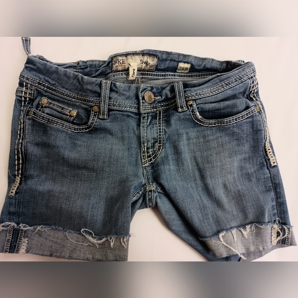 BKE Stylish Denim Cutoff Baddie Edgy Booty Shorts-(#671)